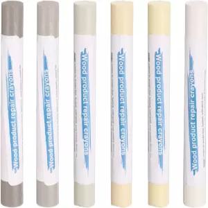 하핑턴 우드 필러 스틱 6가지 색상의 왁스 터치업 가구 수리 크레용 옐로우 메이플 그레이 라이트 천 카키