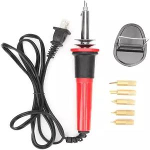 우드 버닝 펜 7PCS 30W 파이로그래피 키트 목재 납땜 및 파이로그래피용 교체 가능한 헤드 5개 포함