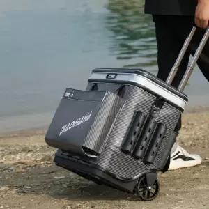 태클박스 캐리어 낚시 이동식 아이스박스 바퀴 바다  피기베이스 대형 블랙 세단