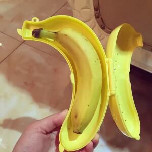 내구성 있는 플라스틱 바나나 보관함  휴대호환용 재사호환용  과일 호환용기 클립형 뚜껑  여행 및 야외