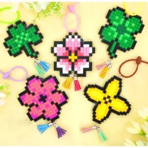 봄테마 가방고리 디폼블록 벚꽃 개나리 진달래 봄꽃키링만들기 (5개1세트)