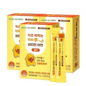 뉴트리디데이 키즈 짜먹는 비타쭈 비타민 아연 젤리 15g×15포 3개 건강기능식품