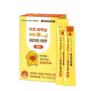 뉴트리디데이 키즈 짜먹는 비타쭈 비타민 아연 젤리 15g×15포 1개 오렌지맛