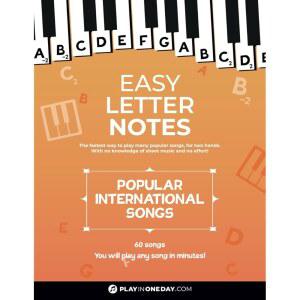 쉬운 편지 노트 - 인기 노트: (시트 악보 가이드 피아노 + 국제 (쉬운 없이)! 배우기 음악 노래: 있는 60곡 피아노 만에 편지 + 하루 없이 오디오. 배우기)