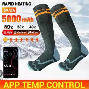 히팅 양말 5000mAh 배터리 전기 스키 겨울용 보온 여성 남성용 발 따뜻하게 하기 하이킹용