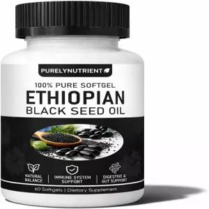 에티오피아 블랙 씨드 오일 티모퀴논이 함유된 순수 영양 캡슐 콜드 프레스 60 소프트젤