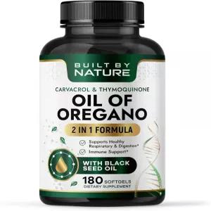 오레가노의 네이처 오일이 블랙 시드 오일과 함께 제작한 오레가노 오일 캡슐 - 면역 지원 보충제
