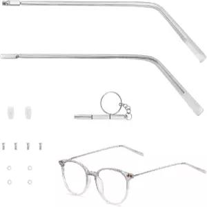 투명 다리가 있는 안경 교체용 팔 다리 범용 교체실버 금속 교체 수리용 1쌍