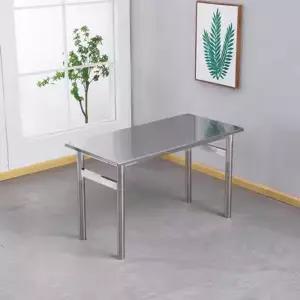 6인용 테이블 통 우드슬랩 스테인리스 상판 뉴송 블랙