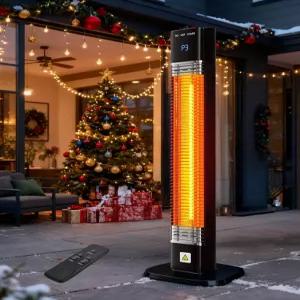 YEW 실외 전기 파티오 히터 리모컨이 차고용 포치 백야드 3가지 방수 실내 24시간 발코니 열 적외선 휴대용