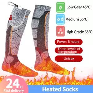 겨울 전기 발 온열 양말 낚시 캠핑 하이킹 스키용 배터리 스타킹 3 가지 모드 조절 가능 3.7v 2200mA