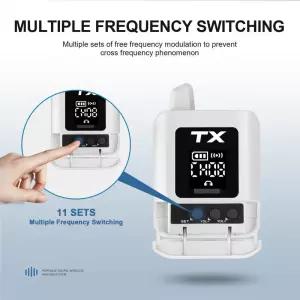 데브라 휴대용 스테레오 UHF IEM 무선 인이어 모니터 시스템 오디오 재충전 가능 음악 모니터링 라이브