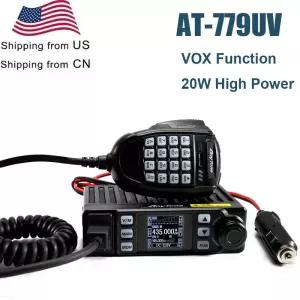 새로운 AnyTone AT-779UV 20W 미니 자동차 워키토키 500 채널 VOX VHF UHF 듀얼 밴드 아마추어 라디오