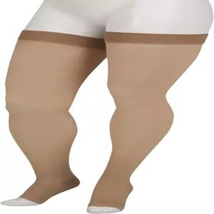 쥬조 베이직 4411 허벅지 높이 2030mmHg 실리콘 탑 밴드가 있는 오픈 토 압박 스타킹 남녀 레귤러 3 III