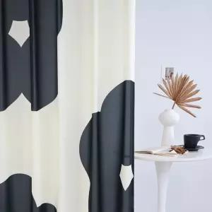 차르르 쉬폰 플라워 커튼 블랙블룸 모듈 봉집형 130x210cm