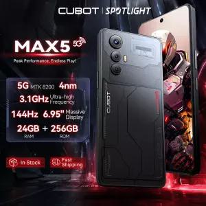 CUBOT MAX 5 5G 스마트폰 안드로이드 디멘시티 8200 6.95 인치 144Hz 대형 화면 24GB RAM + 256GB ROM
