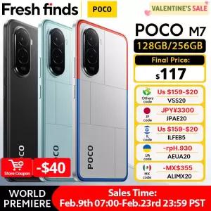 월드 프리미어 POCO M7 글로벌 버전 스마트폰 Snapdragon 685 7000mAh 배터리 몰입형 6.9인치 FHD+