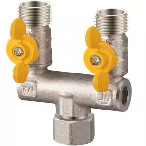 3구 수도분배기 커넥터 2구 레버 호스밸브 세탁기 조인트 베란다 부착