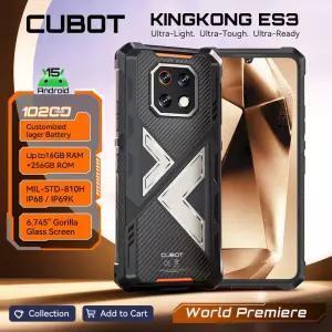 얇고 견고한 안드로이드 15 스마트폰 Cubot KingKong ES 3 10200mAh 배터리 16GB RAM(6+10 확장형) 256GB