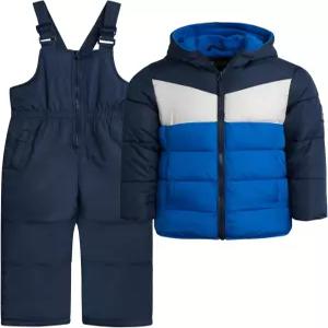 iXtreme 소년 스노우수트 세트 - 폴라 플리스 안감 내후성 단열 스키 재킷 및 남아용 스노우 빕스 오버롤