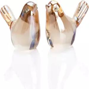 레이라이프 작은 새 피규어 홈 데코 유리 크리스탈 동상 거실 침실 농가 사무실 책상 책장 커피 테이블