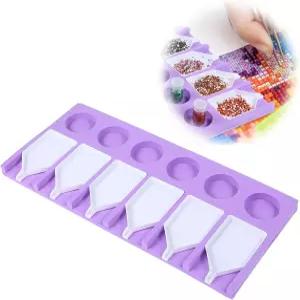 다이아몬드 트레이 6 슬롯 페인트 도구 아트 크래프트 키트 플라스틱 분류 정리 스토리지 드로잉 액세서리