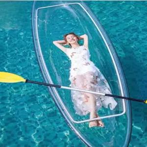 포토존 카약 투명 보트 래프팅 크리스탈 카누 촬영용 이벤트 웨딩 호수 리조트