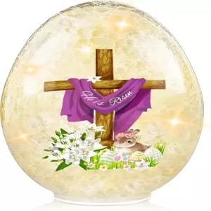 부활절 달걀 조명 장식 8.27인치 공 깨짐 유리 테이블 상판 그는 라이즈 나이트 라이트 구 또는 램프