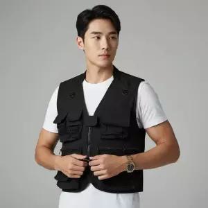 통기성 메쉬 멀티 포켓 작업 조끼 2XL 남성 등산 낚시용 아웃도어