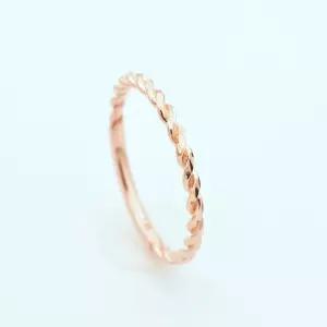 14k 18k 로즈골드 꽈배기 꼬임 반지 컷팅 우정 패션 심플 데일리 선물 레이어드(R320)체리스쥬얼리