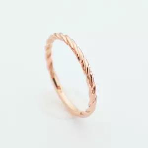 14k 18k 로즈골드 꽈배기 꼬임 반지 컷팅 우정 패션 심플 데일리 선물 레이어드(R318)체리스쥬얼리