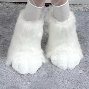 인형탈 신발 동물옷 퍼 인형극 발 의상 고양이 미끄럼 프리 라이트핑크 슈트