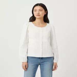 MIXXO 셔링 절개 블라우스_MIWBLG311G