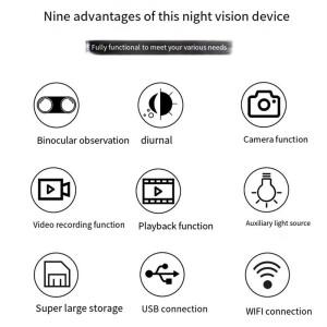 새상품 쌍안 야간 투시경 장치 모험 HD 망원경 블랙 디지털 대형 스크린