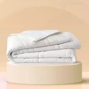 발루 가중 이불 15파운드 풀/퀸 (페블 화이트 90 x90 ) 쿨 100 면 유리 마이크로 비드 필