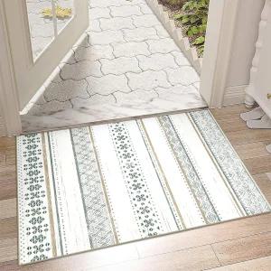 베스트스위티 2x3 거실 세탁 가능 모로코 농가용 중립 기하학적 낮은 파일 미끄럼 방지 소프트 프린트 패턴