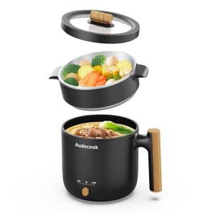 오듀쿡 전골 전기 찜기 포함 8리터 여행용 볶음용 논스틱 다기능 휴대용 미니 전기 조리기