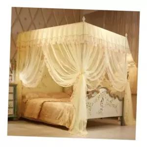 침대용모기장 러블리 대형 침대 캐노피 커튼식 사각 공주 모기장