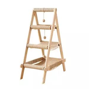 고양이해먹 스크래쳐 3단 프레임 미니캣타워 등반 휴식 고양이타워 A자형