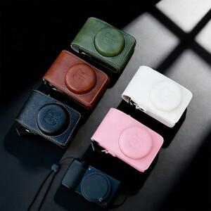 [호환품]리코 GR GRII 카메라 액세서리용 PU 가죽 보호 케이스 가방 스트랩 커버