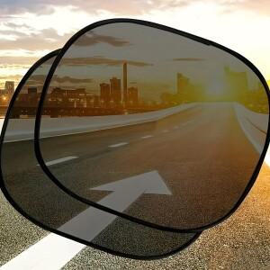 2팩 범용 자동차 창문 차양 세단 트럭 SUV용 정전기 롤업 UV 및 열 차단 메쉬 커튼 커튼