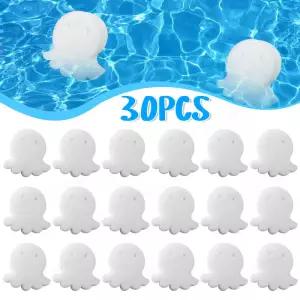 30-6Pcs 수영장 필터 스폰지 문어 모양 거품 욕조 스파 오일 흡수 슬러지 청소 도구