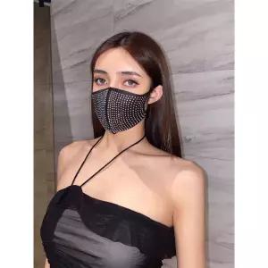 큐빅 패션 마스크 댄서 클럽룩 반짝이 장식 행사 공연 무대