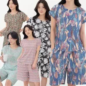 이브바바 쿨링 인견 반팔 홈웨어 셋업 여름 여성잠옷 상하 파자마세트