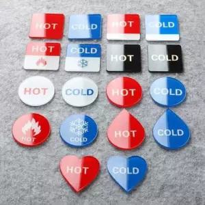 목욕탕 온수 냉수 스티커 라벨 아크릴 HOT COLD 표시판 2p