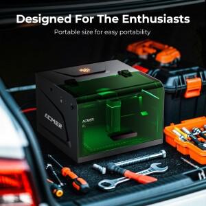 ACMER K1 휴대용 미니 레이저 조각기 CNC 블루투스 기계 DIY 로고 마킹 페인트된 개 목걸이 종이 가죽 나무