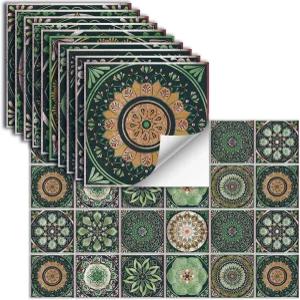 24개의 4x4 타일 스티커 필 앤 스틱 장식 사각 백 스플래시 주방 벽 화덕 욕실(HZ58S)