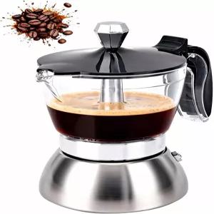 ZLXHDL 스테인리스 스틸 모카 포트 6.8온스 용량(에스프레소 4인분) 가정용 스토브탑 커피용 인덕션 호환