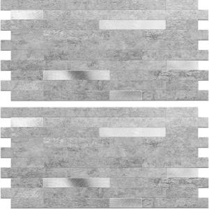 코인슬 필 앤 스틱 백스플래시 타일 방수 탈착식 PVC 벽 스티커 3D 가짜 스톤 대리석 벽돌 흰색 액센트