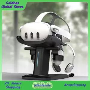 호환 메타 퀘스트 33s 헤드셋 컨트롤러용 RGB 충전 브래킷 디스플레이 마운트 스테이션 VR 디스플레이 스탠